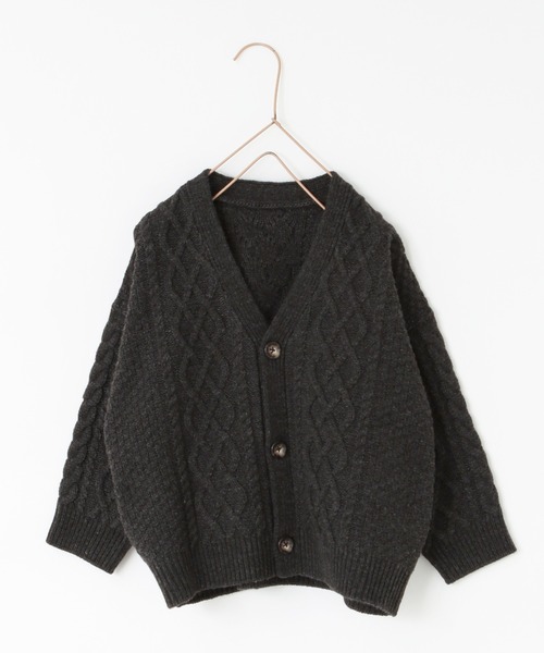 LOWRYS FARM(ローリーズファーム)の「5Gケーブルカーディガン 965467(カーディガン/ボレロ・キッズ・イエロー/チャコールグレー/ブルー/アイボリー・110cm/120cm/130cm/150cm/140cm)」の1枚目の写真