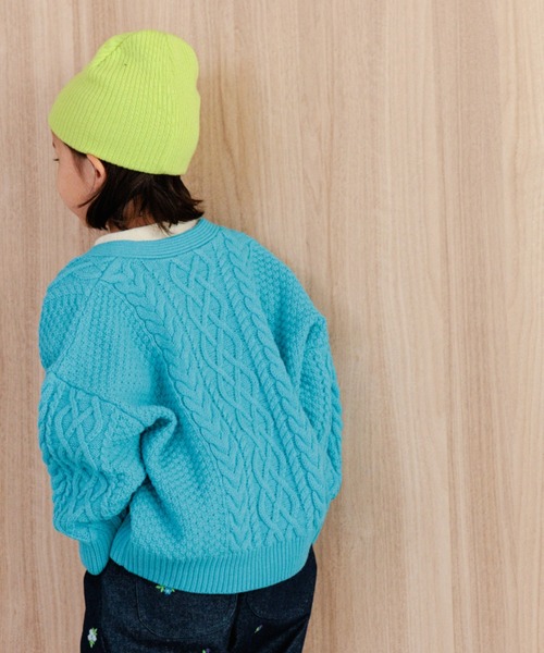 LOWRYS FARM(ローリーズファーム)の「5Gケーブルカーディガン 965467(カーディガン/ボレロ・キッズ・イエロー/チャコールグレー/ブルー/アイボリー・110cm/120cm/130cm/150cm/140cm)」の12枚目の写真