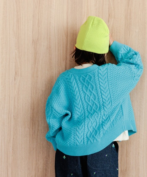 LOWRYS FARM(ローリーズファーム)の「5Gケーブルカーディガン 965467(カーディガン/ボレロ・キッズ・イエロー/チャコールグレー/ブルー/アイボリー・110cm/120cm/130cm/150cm/140cm)」の13枚目の写真