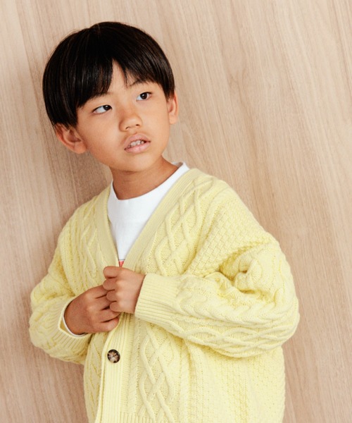 LOWRYS FARM(ローリーズファーム)の「5Gケーブルカーディガン 965467(カーディガン/ボレロ・キッズ・イエロー/チャコールグレー/ブルー/アイボリー・110cm/120cm/130cm/150cm/140cm)」の19枚目の写真