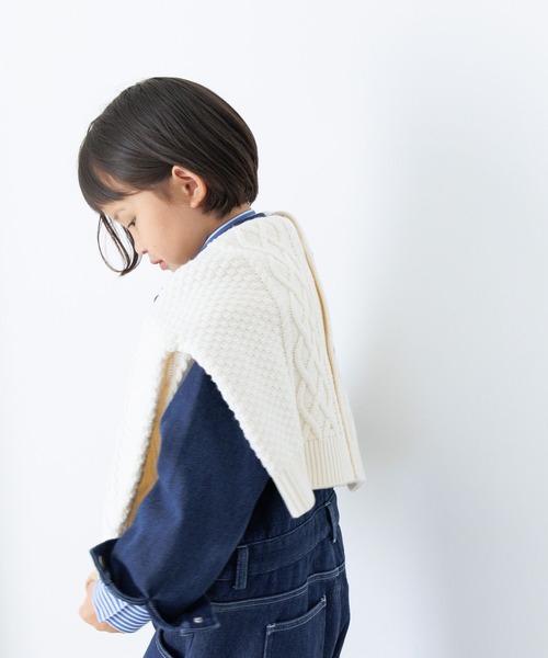 LOWRYS FARM(ローリーズファーム)の「5Gケーブルカーディガン 965467(カーディガン/ボレロ・キッズ・イエロー/チャコールグレー/ブルー/アイボリー・110cm/120cm/130cm/150cm/140cm)」の5枚目の写真