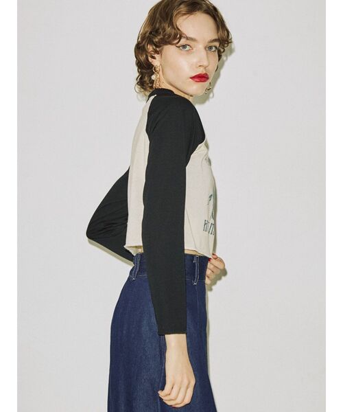 jouetie（ジュエティ）の「ラグランフィットカットソー【ラグランロンT】（Tシャツ/カットソー・レディース・オフホワイト/イエロー/グレー・MEDIUM）」の11枚目の写真