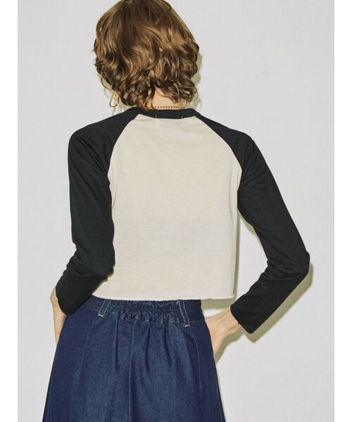 jouetie（ジュエティ）の「ラグランフィットカットソー【ラグランロンT】（Tシャツ/カットソー・レディース・オフホワイト/イエロー/グレー・MEDIUM）」の12枚目の写真