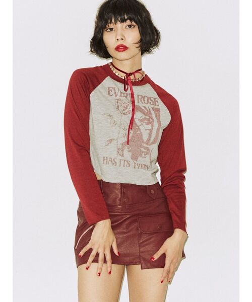 jouetie（ジュエティ）の「ラグランフィットカットソー【ラグランロンT】（Tシャツ/カットソー・レディース・オフホワイト/イエロー/グレー・MEDIUM）」の18枚目の写真