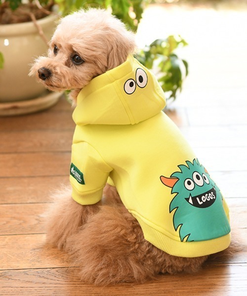 LOGOS（ロゴス）の「LOGOS/もちのびモンスターパーカー（ペットウェア・メンズ・グリーン/イエロー・2L/L/XS/S/3L/M）」の2枚目の写真