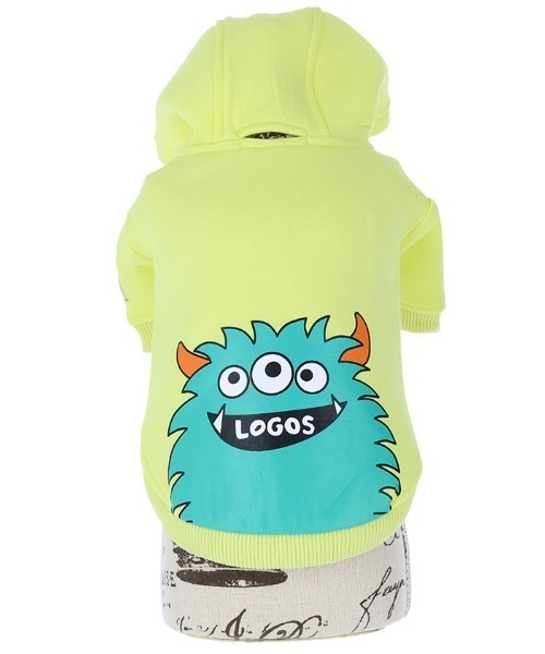 LOGOS（ロゴス）の「LOGOS/もちのびモンスターパーカー（ペットウェア・メンズ・グリーン/イエロー・2L/L/XS/S/3L/M）」の4枚目の写真