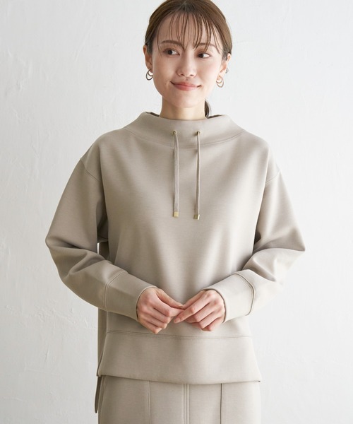 ikka（イッカ）の「【セットアップ対応／親子コーデ】GOKU楽ダンボールニットスピンドルプルオーバー（スウェット・レディース・ベージュ/モカ/ダークグリーン/ピンク/ブラック/スカイブルー・M/S/L）」の14枚目の写真