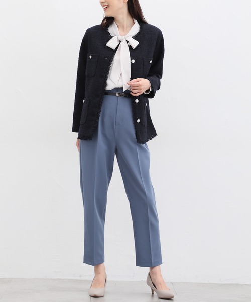 Honeys（ハニーズ）の「ツイードジャケット（ノーカラージャケット