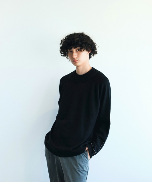 aimoha(アイモハ)の「aimoha men スリーブ十字ステッチオーバーサイズセーター(ニット/セーター・メンズ・ブラック/ホワイト・XL/L/M)」の18枚目の写真