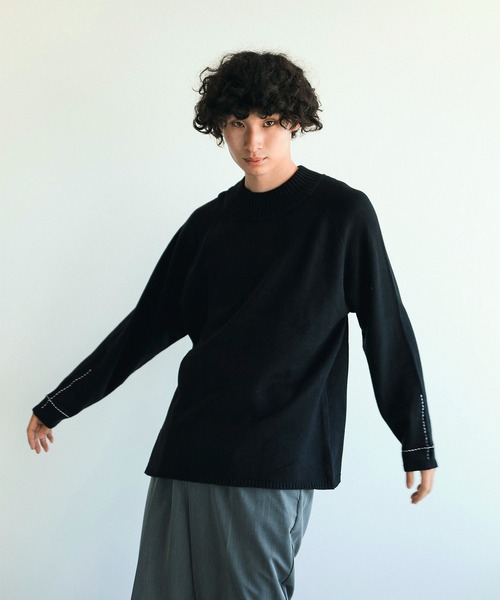 aimoha(アイモハ)の「aimoha men スリーブ十字ステッチオーバーサイズセーター(ニット/セーター・メンズ・ブラック/ホワイト・XL/L/M)」の17枚目の写真