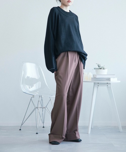 aimoha(アイモハ)の「aimoha men スリーブ十字ステッチオーバーサイズセーター(ニット/セーター・メンズ・ブラック/ホワイト・XL/L/M)」の21枚目の写真