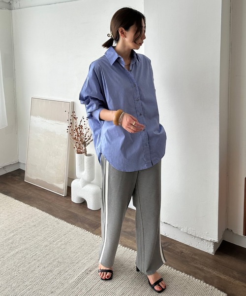 Doux archives（ドゥアルシーヴ）の「サイドラインジャージートラックパンツ（スウェットパンツ・レディース・ブラック/グレー・FREE）」の13枚目の写真