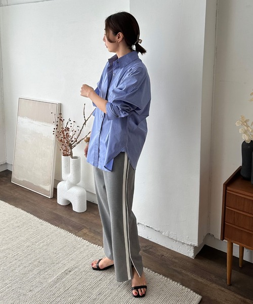 Doux archives（ドゥアルシーヴ）の「サイドラインジャージートラックパンツ（スウェットパンツ・レディース・ブラック/グレー・FREE）」の12枚目の写真