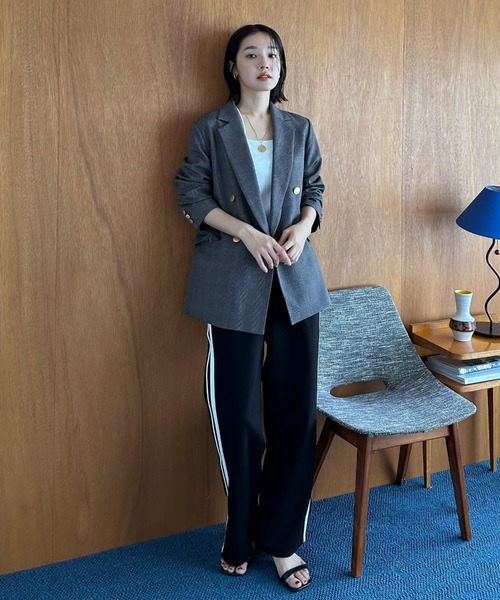 Doux archives（ドゥアルシーヴ）の「サイドラインジャージートラックパンツ（スウェットパンツ・レディース・ブラック/グレー・FREE）」の11枚目の写真