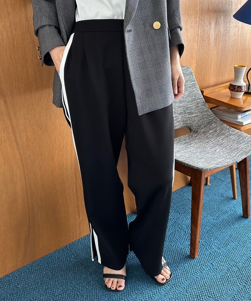 Doux archives（ドゥアルシーヴ）の「サイドラインジャージートラックパンツ（スウェットパンツ・レディース・ブラック/グレー・FREE）」の16枚目の写真