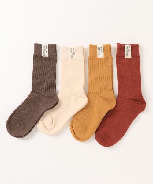 「kakko」(カッコ)の「レディース ラベルソックス 4足セット(ソックス/靴下・レディース・B/D/A/C/E/F・FREE)」の4枚目の写真