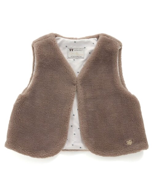 apres les cours（アプレレクール）の「ふわもこボアベスト（ベスト・キッズ・ベージュ/アイボリー・100/140/120）」の2枚目の写真