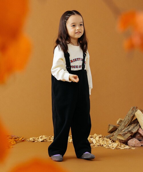 B:MING by BEAMS（ビーミングバイビームス）の「B:MING by BEAMS / フリース オーバーオール（100~140cm）（サロペット/オーバーオール・キッズ・ネイビー/ブラック・110/100/140/120/130）」の3枚目の写真
