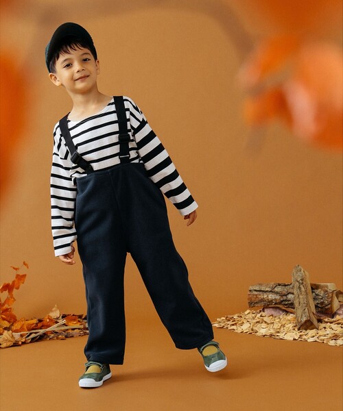 B:MING by BEAMS（ビーミングバイビームス）の「B:MING by BEAMS / フリース オーバーオール（100~140cm）（サロペット/オーバーオール・キッズ・ネイビー/ブラック・110/100/140/120/130）」の6枚目の写真