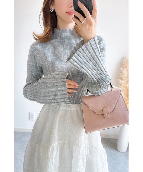美品　Mardi Mercredi　ハイネックニット　長袖セーター　ベージュ n1026_1.jpg