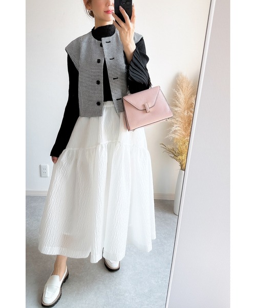 &. NOSTALGIA（アンドドットノスタルジア）の「【ZOZO限定】袖フレアハイネックニットプルオーバー（ニット/セーター・レディース・アイボリー/ブラック/ブラック系その他/ライトグレー・M）」の21枚目の写真