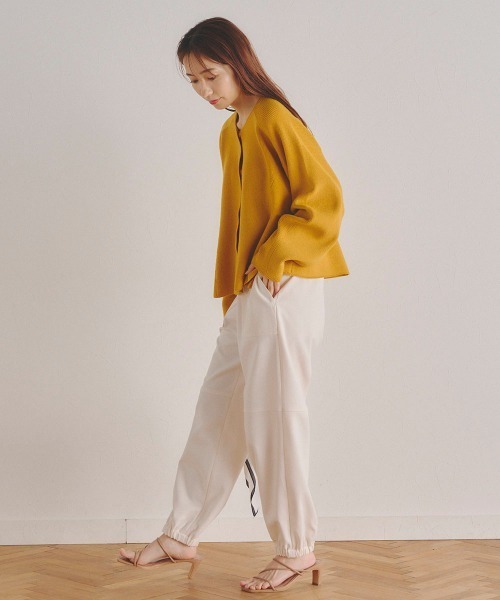 Droite lautreamont（ドロワットロートレアモン）の「杢調サージカーゴパンツ≪洗濯機で洗える≫（カーゴパンツ・レディース・オフホワイト/ブラック/ピンク・M）」の9枚目の写真
