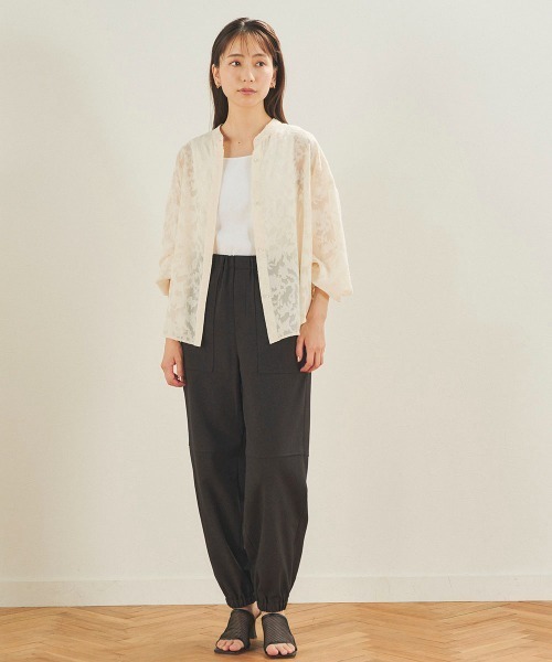 Droite lautreamont（ドロワットロートレアモン）の「杢調サージカーゴパンツ≪洗濯機で洗える≫（カーゴパンツ・レディース・オフホワイト/ブラック/ピンク・M）」の12枚目の写真