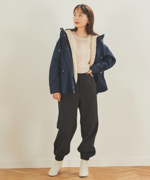 Droite lautreamont（ドロワットロートレアモン）の「杢調サージカーゴパンツ≪洗濯機で洗える≫（カーゴパンツ・レディース・オフホワイト/ブラック/ピンク・M）」の15枚目の写真