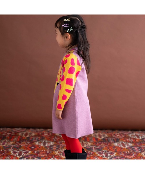 ami amie(アミアミ)の「キリンワンピース(ワンピース・キッズ・サックスブルー/ピンク・115cm/130cm/85cm/100cm)」の5枚目の写真
