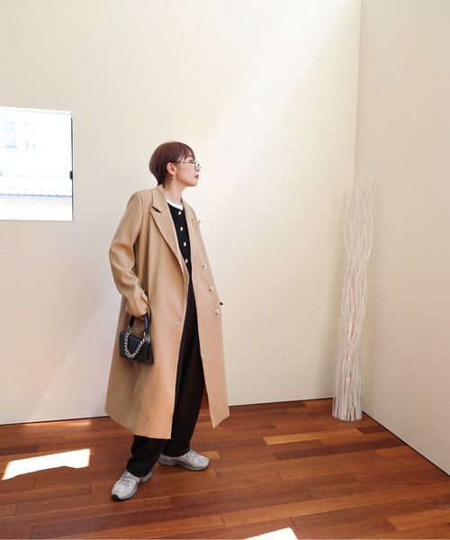 ULEULA（ウルア）の「ベストレイヤードロングテーラードジャケット（テーラードジャケット・レディース・ブラック/ベージュ・FREE）」の19枚目の写真