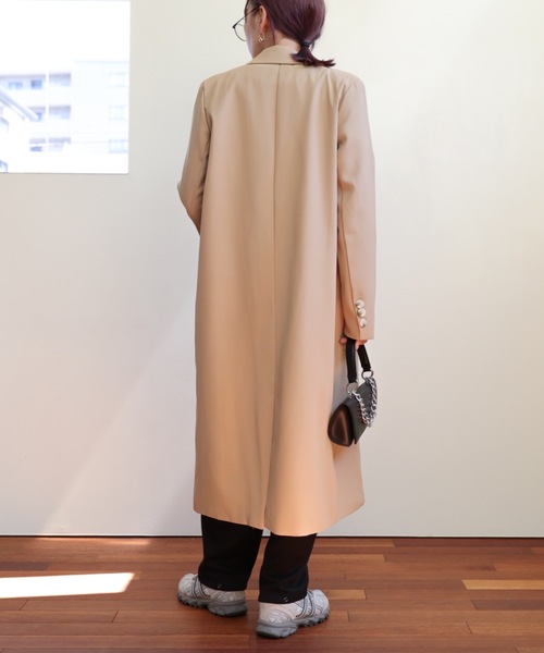 ULEULA（ウルア）の「ベストレイヤードロングテーラードジャケット（テーラードジャケット・レディース・ブラック/ベージュ・FREE）」の17枚目の写真