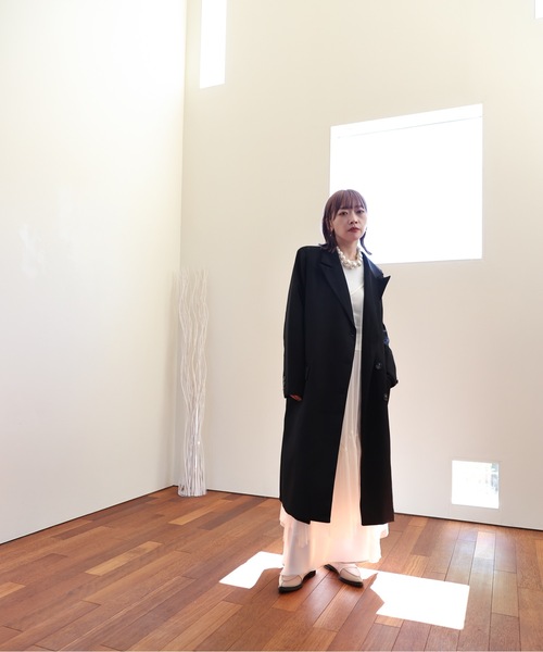 ULEULA（ウルア）の「ベストレイヤードロングテーラードジャケット（テーラードジャケット・レディース・ブラック/ベージュ・FREE）」の11枚目の写真