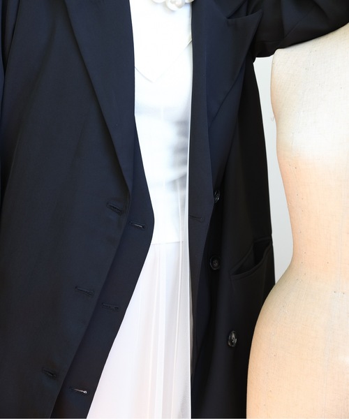 ULEULA（ウルア）の「ベストレイヤードロングテーラードジャケット（テーラードジャケット・レディース・ブラック/ベージュ・FREE）」の12枚目の写真