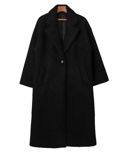 andme（アンドミー）の「フェイクリングウールチェスターコート（チェスターコート・レディース・ブラック/ブラウン/モカ/ライトベージュ・M/L）」の15枚目の写真