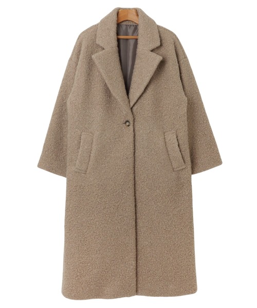 andme（アンドミー）の「フェイクリングウールチェスターコート（チェスターコート・レディース・ブラック/ブラウン/モカ/ライトベージュ・M/L）」の9枚目の写真