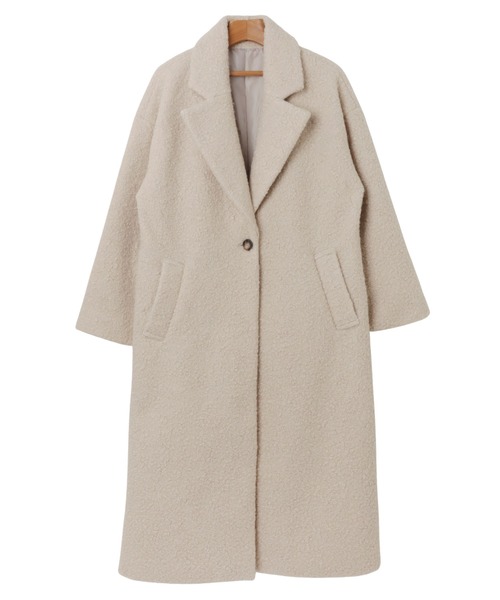 andme（アンドミー）の「フェイクリングウールチェスターコート（チェスターコート・レディース・ブラック/ブラウン/モカ/ライトベージュ・M/L）」の20枚目の写真