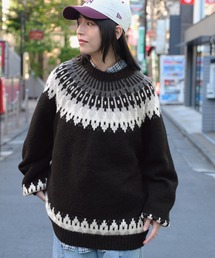 MONO-MART | ノルディックWジャガードビッグプルオーバーニット(ニット/セーター)