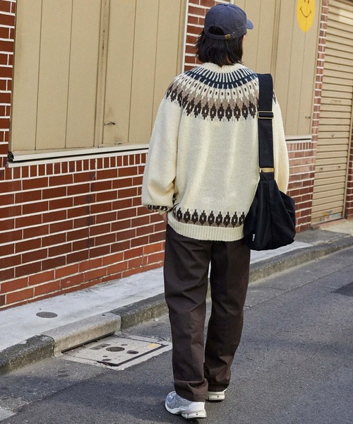 MONO-MART（モノマート）の「ノルディックWジャガードビッグプルオーバーニット（ニット/セーター・レディース・グレー/グリーン/アイボリー/ブラック/ブラウン・L/M）」の11枚目の写真