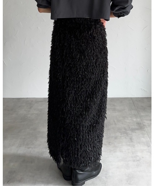 leimn（レイムン）の「フリンジジャガードロングスカート（スカート・レディース・グレー/ブラック・M）」の14枚目の写真