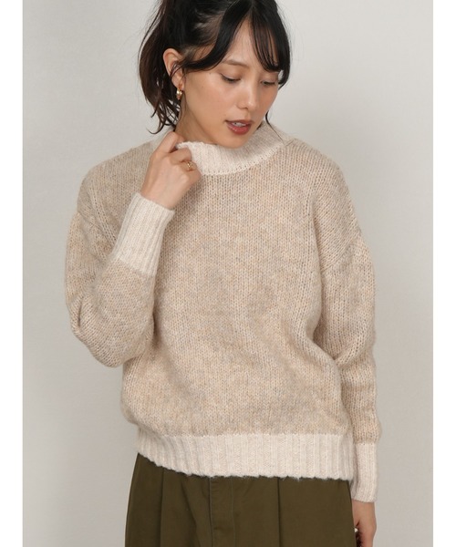 TRIANGLE PALETTE(トライアングルパレット)の「ミックスヤーン配色ニット(ニット/セーター・レディース・ピンク/イエロー/ライトグリーン/ブルー/ベージュ/グレー・FREE)」の20枚目の写真