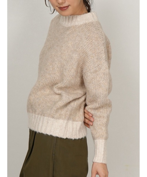 TRIANGLE PALETTE(トライアングルパレット)の「ミックスヤーン配色ニット(ニット/セーター・レディース・ピンク/イエロー/ライトグリーン/ブルー/ベージュ/グレー・FREE)」の21枚目の写真