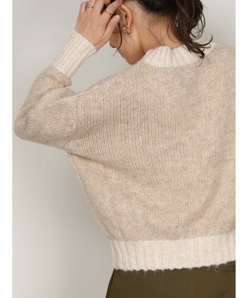 TRIANGLE PALETTE(トライアングルパレット)の「ミックスヤーン配色ニット(ニット/セーター・レディース・ピンク/イエロー/ライトグリーン/ブルー/ベージュ/グレー・FREE)」の22枚目の写真