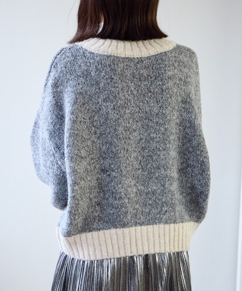 TRIANGLE PALETTE(トライアングルパレット)の「ミックスヤーン配色ニット(ニット/セーター・レディース・ピンク/イエロー/ライトグリーン/ブルー/ベージュ/グレー・FREE)」の13枚目の写真