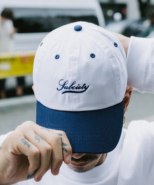 Subciety（サブサエティ）の「2-TONE SLUGGER CAP（キャップ・メンズ・ネイビー/ブラック/グリーン・FREE）」の3枚目の写真