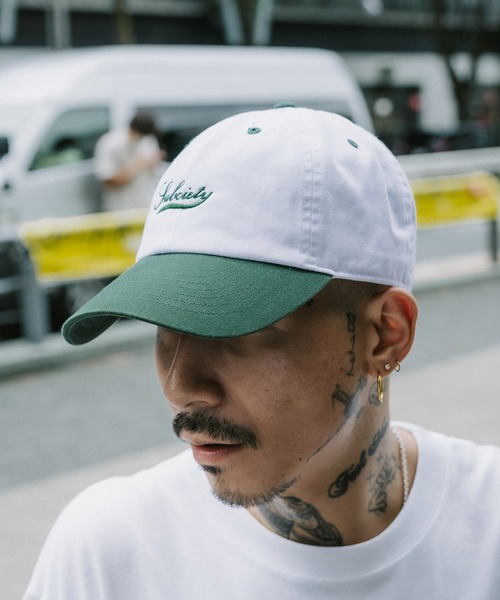 Subciety（サブサエティ）の「2-TONE SLUGGER CAP（キャップ・メンズ・ネイビー/ブラック/グリーン・FREE）」の2枚目の写真
