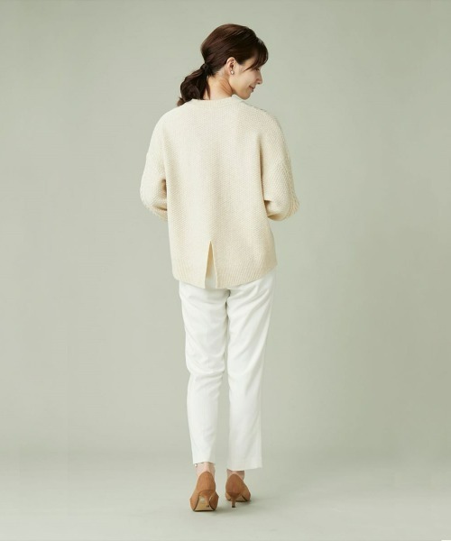 Pitta Re:)（ピッタリ）の「ラム混ケーブルニット バックスリットプルオーバー（ニット/セーター・レディース・ターコイズブルー/グレイッシュベージュ・M/L）」の5枚目の写真