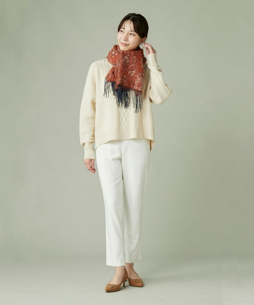 Pitta Re:)（ピッタリ）の「ラム混ケーブルニット バックスリットプルオーバー（ニット/セーター・レディース・ターコイズブルー/グレイッシュベージュ・M/L）」の16枚目の写真