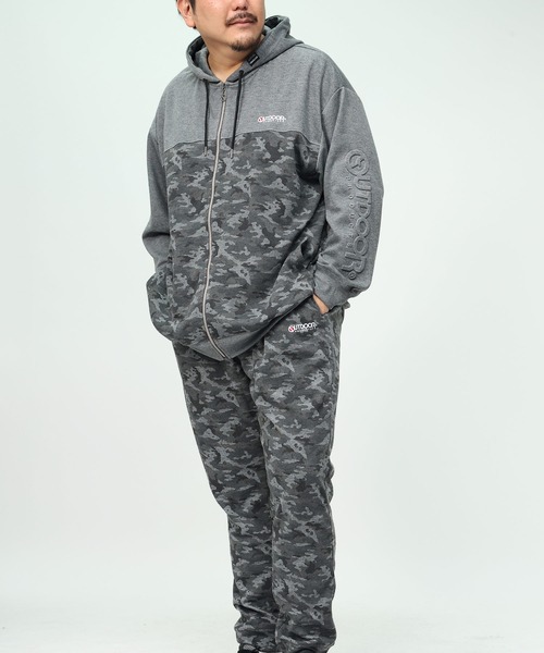 美品！Lサイズ！デプス ルアー総柄 パーカー フーディー ジップパーカー コットンタッチ ダンボール生地 迷彩柄 トップス