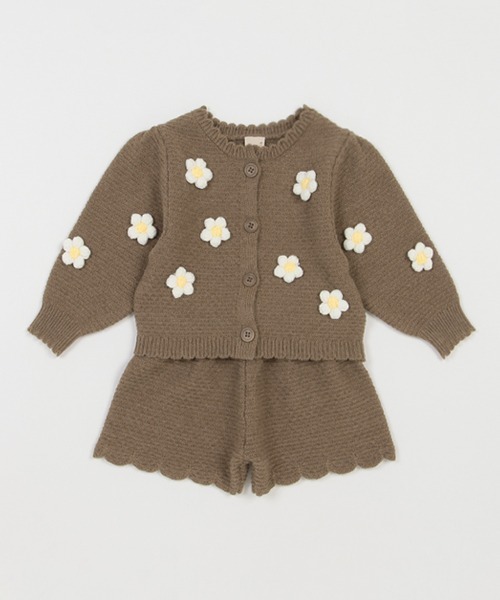 petit main（プティマイン）の「【リンク】花モチーフカーデ