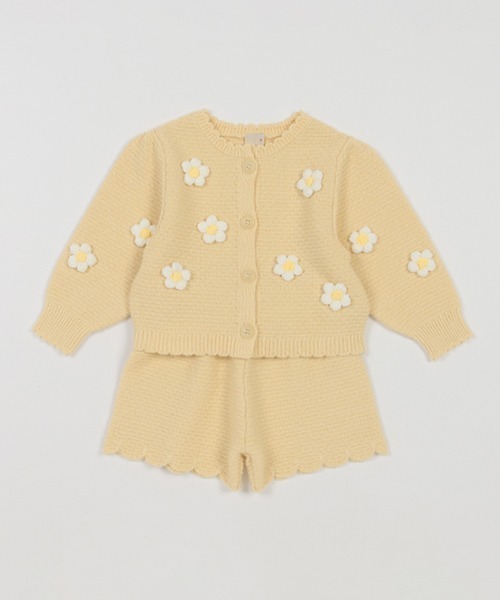 petit main（プティマイン）の「【リンク】花モチーフカーデセットアップ★（アンサンブル・キッズ・モカ/クリーム・M/L/S）」の19枚目の写真